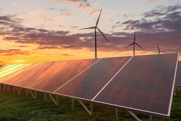 Photovoltaic panels and windmills