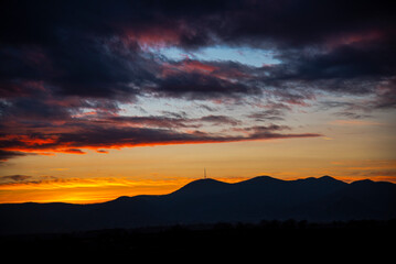 landscape at the sunset