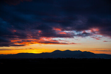 landscape at the sunset