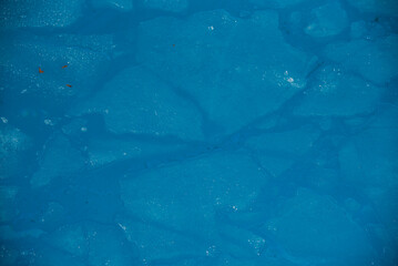Frozen water in the pool