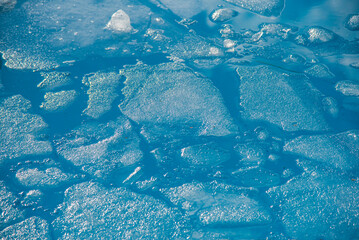 Frozen water in the pool