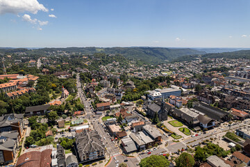 Obraz premium Aerial view of Gramado, Rio Grande do Sul, Brazil. Famous touristic city in south of Brazil.