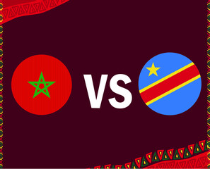 Morocco And Democratic Republic of Congo Flags Emblem African football Vector Design African Countries Football Teams Illustration