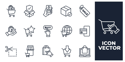 set of Online Shopping elements symbol template for graphic and web design collection logo vector illustration