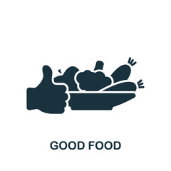 Good Food icon. Monochrome simple icon for templates, web design and infographics