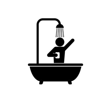 recommend clip art: Shower icon isolated on white background