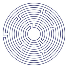 Round labyrinth maze game Circle vector illustration Round puzzle circular maze Line pattern Isolated on white illustration