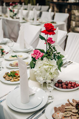 Celebration, banquet with luxurious decoration in a restaurant 