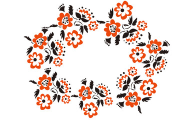 ウクライナの刺繍、花柄