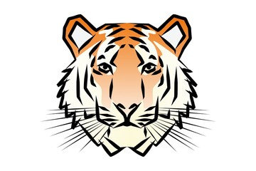 Vector illustration of a tiger head. Color logo. Symbol of 2022.