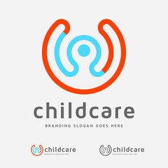 C shape Logo can be mostly usable for  corporate branding starting with C who are definitely noticing a child care or rights in the family surroundings, social values or global phenomena. - obrazy, fototapety, plakaty
