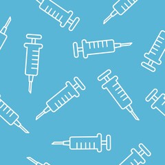 Syringe Pattern. Seamless vector pattern or background with syringes