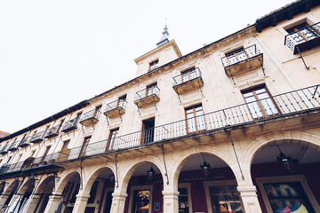 LEON, SPAIN - 25 JANUARY, 2020: Local market in Mayor Square in the city center.