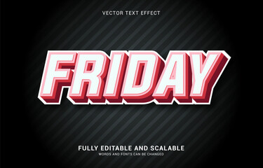 editable text effect, Friday style