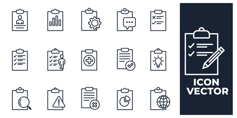 set of Clipboard elements symbol template for graphic and web design collection logo vector illustration