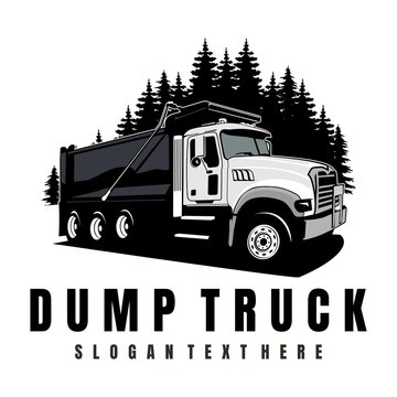 dump truck logo design icon vector	