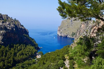 Fototapeta na wymiar Panoramic view of Port de Sa Calobra. Majorca, Spain.