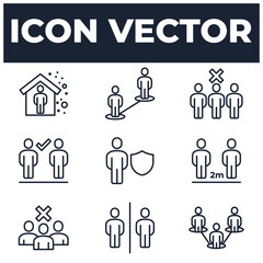 set of Social Distancing elements symbol template for graphic and web design collection logo vector illustration