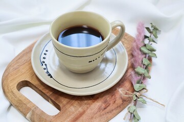 Obraz na płótnie Canvas 可愛いカップのコーヒー　ティータイム