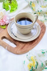 可愛いカップのコーヒー　ティータイム