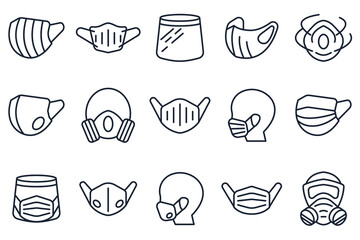 set of Medical Mask elements symbol template for graphic and web design collection logo vector illustration