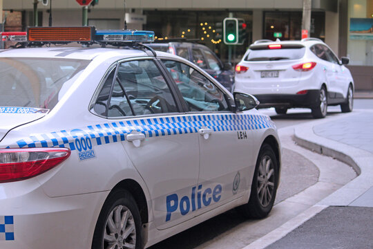 A NSW Police Car Parked Behind Traffic