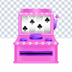 3d slot machine illustration pink color