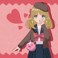 surprised anime girl