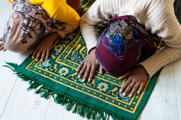 Hands of muslim people praying during islamic religious prayer
