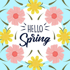 hello spring cute flowers