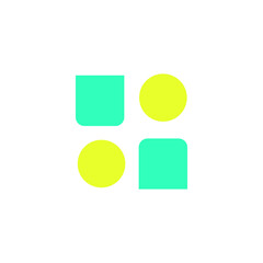 simple circle and square logo, which are opposite each other, suitable for company logos, offices, etc.