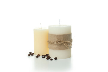 Obraz na płótnie Canvas Aroma candles for relaxation isolated on white background