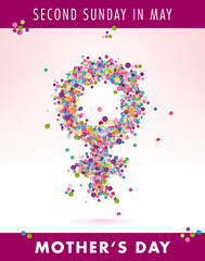 colorful Mother‘s Day poster symbol 