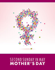 colorful Mother‘s Day poster symbol 