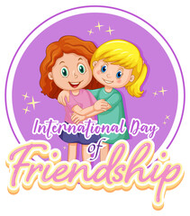 International Day of Friendship banner with two little girls