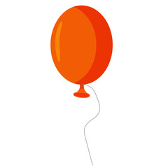 Vector orange balloon isolated on white background.