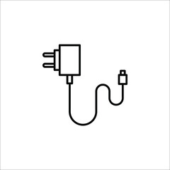 Mobile phone charger icon. Outline mobile phone charger vector icon for web design isolated on white background. eps 10