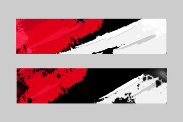 Indonesia flag with brush cover banner template design