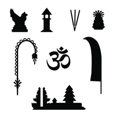 bali icon vector set isolated on white background