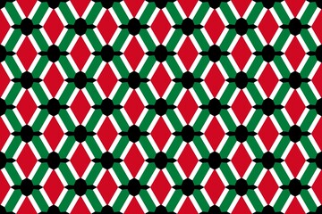 Fototapeta premium Geometric pattern in the colors of the national flag of Kuwait. The colors of Kuwait.