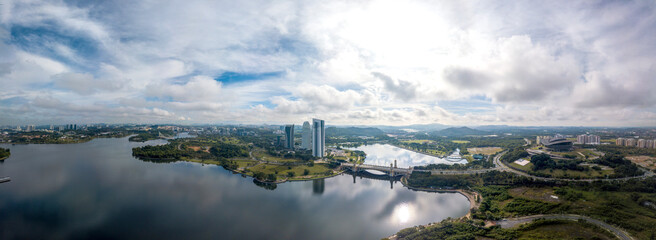 Panoramic photo of  Putrajaya city, is a planned capital city which functions as the administrative...