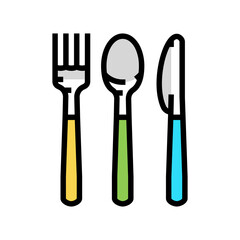 cutlery plastic color icon vector. cutlery plastic sign. isolated symbol illustration