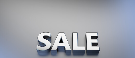 sale percent symbol in front of background - 3D Illustration