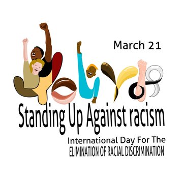 Youth Standing Up Against Racism Logo Design For International Day For The Elimination Of Racial Discrimination Campaign Illustration Vector