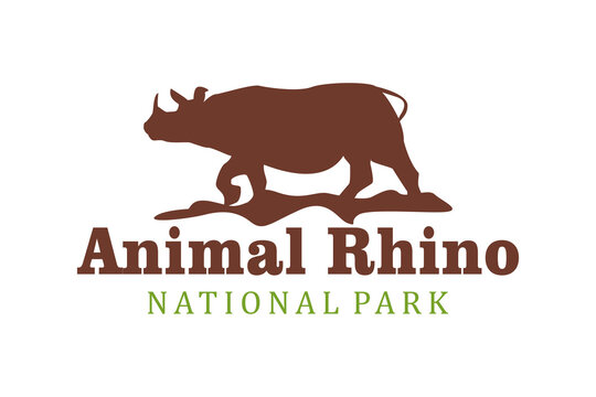 Clean line rhino logo design