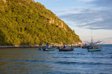 Fisherman boats in the sea of Southern Thailand