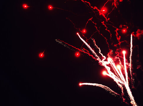 Fireworks and bokeh in New Year eve