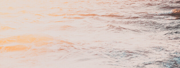 beautiful sea waves at sunset -  beach holiday background