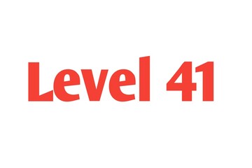 Level 41 sign in Red isolated on white background, 3d illustration