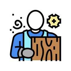 carpenter carpeting color icon vector. carpenter carpeting sign. isolated symbol illustration
